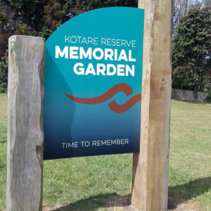 Hahei Beach Coromandel Memorial Garden Entrance Sign